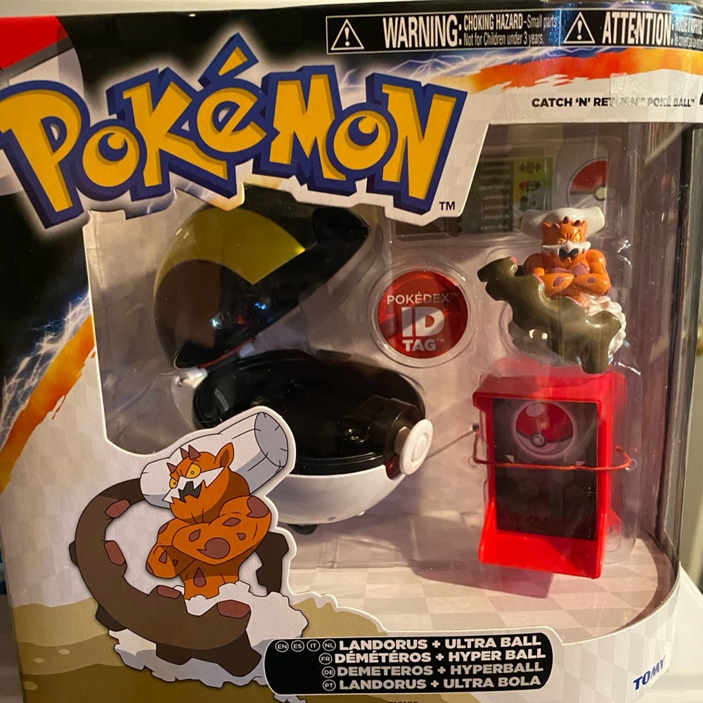 Pokemon Landorus Ultra Ball Playset - Black, Orange, Red